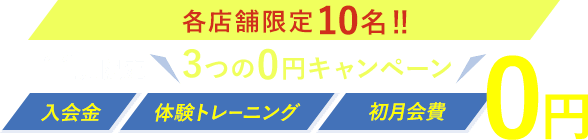 3つの0円キャンペーン