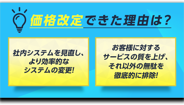 価格改定できた理由は？